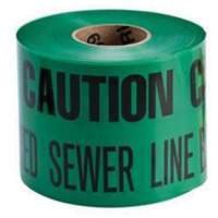 "Buried Sewer Line" Identoline&reg; Underground Warning Tape, 6" W x 1000' L, Black on Green Ottawa Fastener Supply
