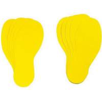 Floor Marking Labels, Footprint, 12" L x 3.75" W, Yellow, Vinyl Ottawa Fastener Supply