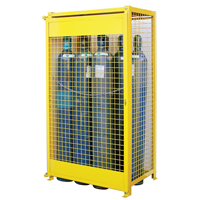 Gas Cylinder Cabinets, 10 Cylinder Capacity, 44" W x 30" D x 74" H, Yellow SAF837 | Ottawa Fastener Supply