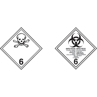 TDG Shipping Labels, Class 6.1, Toxic Substances, Paper Ottawa Fastener Supply