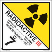 Category 3 Radioactive Materials TDG Shipping Labels, 4" L x 4" W, Black on White SAG880 | Ottawa Fastener Supply