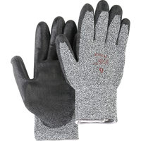Salt & Pepper Knit Gloves With Black Palm Coating, Size Small/7, Polyurethane Coated, HPPE Shell, ANSI/ISEA 105 Level 2 Ottawa Fastener Supply