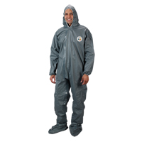 2.0 Mil CRFR Hooded Coveralls, Small, Grey, FR Treated Fabric Ottawa Fastener Supply