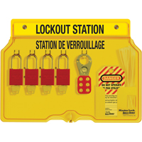 Lockout Station, Aluminum Padlocks, 4 Padlock Capacity, Padlocks Included Ottawa Fastener Supply
