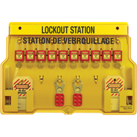 Lockout Stations, Thermoplastic Padlocks, 10 Padlock Capacity, Padlocks Included Ottawa Fastener Supply