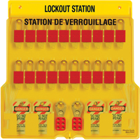 Lockout Station, Thermoplastic Padlocks, 20 Padlock Capacity, Padlocks Included Ottawa Fastener Supply