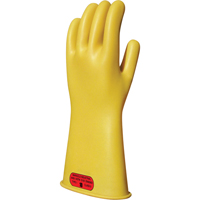 Yellow Natural Rubber Insulating Gloves, ASTM Class 0, Size 8, 14" L Ottawa Fastener Supply