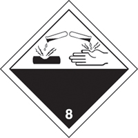 &eacute;tiquettes d'exp&eacute;dition TMD, Classe 8, Corrosifs, Papier Ottawa Fastener Supply