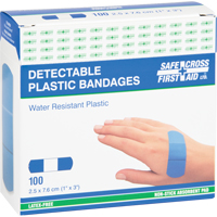 Bandages, Rectangular/Square, 3", Plastic Metal Detectable, Sterile Ottawa Fastener Supply