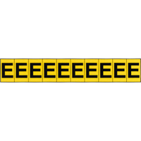 Individual Adhesive Letter Markers, E, 1" H, Black on Yellow Ottawa Fastener Supply