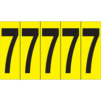 Individual Adhesive Number Markers, 7, 3-7/8" H, Black on Yellow Ottawa Fastener Supply