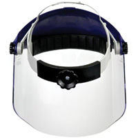 Ratchet Headgear with Polycarbonate Faceshield, Polycarbonate, Ratchet Suspension, Meets ANSI Z87+ SDA135 | Ottawa Fastener Supply