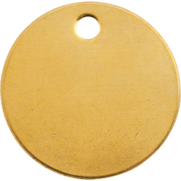 Blank Tags, Brass, 1" dia Ottawa Fastener Supply