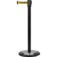Barri&egrave;res sur pieds pour le contr&ocirc;le des foules, Acier, 35" h, Ruban Jaune, Longueur du ruban 7' Ottawa Fastener Supply