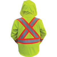 Hi-Vis FR/PU Safety Rain Jackets, Small, High Visibility Lime-Yellow Ottawa Fastener Supply