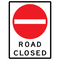 "Road Closed" Roll-Up Traffic Sign, 36" x 48", Vinyl, English with Pictogram Ottawa Fastener Supply