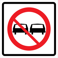 No Passing Roll-Up Traffic Sign, 29-1/2" x 29-1/2", Vinyl, Pictogram Ottawa Fastener Supply