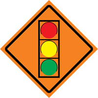 Stop Light Roll-Up Traffic Sign, 29-1/2" x 29-1/2", Vinyl, Pictogram Ottawa Fastener Supply