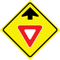 "Yield Ahead" Roll-Up Traffic Sign, 36" x 36", Vinyl, Pictogram Ottawa Fastener Supply