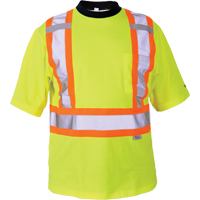 T-shirt de s&eacute;curit&eacute;, Polyester, Moyen, Jaune lime haute visibilit&eacute; Ottawa Fastener Supply