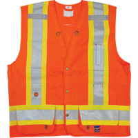 Veste de s&eacute;curit&eacute; pour arpenteur, Orange haute visibilit&eacute;, Petit, Polyester Ottawa Fastener Supply