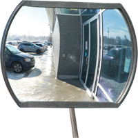 Roundtangular Convex Mirror with Telescopic Arm, 12" H x 18" W, Indoor/Outdoor SDP528 | Ottawa Fastener Supply
