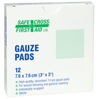 Gauze , Pad, 3" L x 3" W, Sterile, Medical Device Class 1 Ottawa Fastener Supply