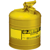 Safety Cans, Type I, Steel, 2 US gal., Yellow, FM Approved/UL/ULC Listed Ottawa Fastener Supply