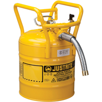 D.O.T. AccuFlow™ Safety Cans, Type II, Steel, 5 US gal., Yellow, FM Approved SED124 | Ottawa Fastener Supply