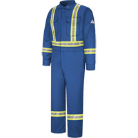 Flame-Resistant Premium Coveralls with Reflective Trim, Size 38, Royal Blue, 12.2 cal/cm² SED783 | Ottawa Fastener Supply