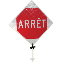 "Arrêt" Pole Sign, 24" x 24", Aluminum, French SED885 | Ottawa Fastener Supply