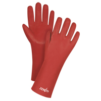 Red Smooth-Finish Chemical-Resistant Gloves, Size 9, 14" L, PVC, Interlock Inner Lining, 47-mil Ottawa Fastener Supply