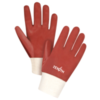 Red Smooth-Finish Chemical-Resistant Gloves, Size Large/9, 10" L, PVC, Interlock Inner Lining, 47-mil Ottawa Fastener Supply