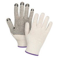 Lightweight Dotted String Knit Gloves, Poly/Cotton, Single Sided, 7 Gauge, X-Small Ottawa Fastener Supply