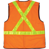 5-Point Tear-Away Traffic Safety Vest, High Visibility Orange, Large, Polyester, CSA Z96 Class 2 - Level 2 SEF098 | Ottawa Fastener Supply