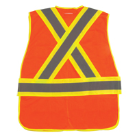 CSA Compliant High Visibility Surveyor Vest, High Visibility Orange, Medium, Polyester, CSA Z96 Class 2 - Level 2 SEF101 | Ottawa Fastener Supply