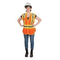 CSA Compliant High Visibility Surveyor Vest, High Visibility Orange, X-Large, Polyester, CSA Z96 Class 2 - Level 2 SEF103 | Ottawa Fastener Supply