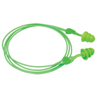 Glide&reg; Trio Reusable Earplugs, Corded, Bulk - Loose, 27 dB NRR, One-Size Ottawa Fastener Supply