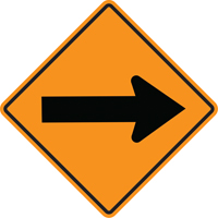 Arrow Roll-Up Temporary Conditions Sign , 24" x 24", Vinyl, Pictogram SEH885 | Ottawa Fastener Supply