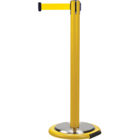 Barri&egrave;res sur pieds pour le contr&ocirc;le des foules, Acier, 35" h, Ruban Jaune, Longueur du ruban 7' Ottawa Fastener Supply