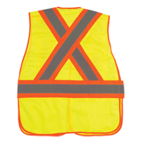 Flame-Resistant Surveyor Vest, High Visibility Lime-Yellow, Medium, Polyester Ottawa Fastener Supply