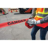 "Danger" Barricade Tape, Bilingual, 3" W x 1000' L, 1.5 mils, Black on Red SEK399 | Ottawa Fastener Supply