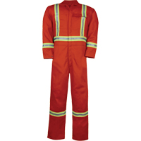 Unlined Hi-Vis Coveralls, Size Small, Orange Ottawa Fastener Supply
