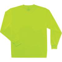 GloWear 8091 Non-Certified Long Sleeve T-Shirt, Polyester, Small, High Visibility Lime-Yellow Ottawa Fastener Supply
