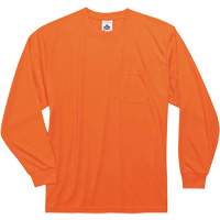 GloWear 8091 Non-Certified Long Sleeve T-Shirt, Polyester, Small, High Visibility Orange Ottawa Fastener Supply