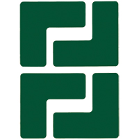 Floor Corner Marks, L, 5" L x 2" W, Green, Polyester Ottawa Fastener Supply