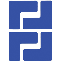 Floor Corner Marks, L, 5" L x 2" W, Blue, Polyester Ottawa Fastener Supply