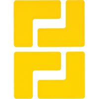 Floor Corner Marks, L, 5" L x 2" W, Yellow, Polyester Ottawa Fastener Supply