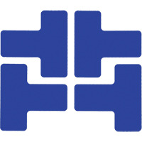 Floor Corner Marks, T, 5" L x 2" W, Blue, Polyester Ottawa Fastener Supply