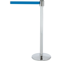 Montant pour barri&egrave;re Slimline TensaBarrier, Acier, 38" h, Ruban Bleu, Longueur du ruban 7,5' Ottawa Fastener Supply
